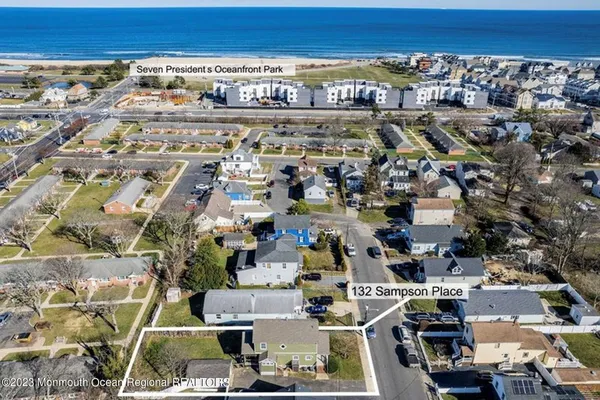an aerial view of multiple house