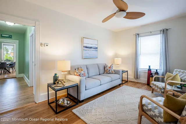 a living room with furniture