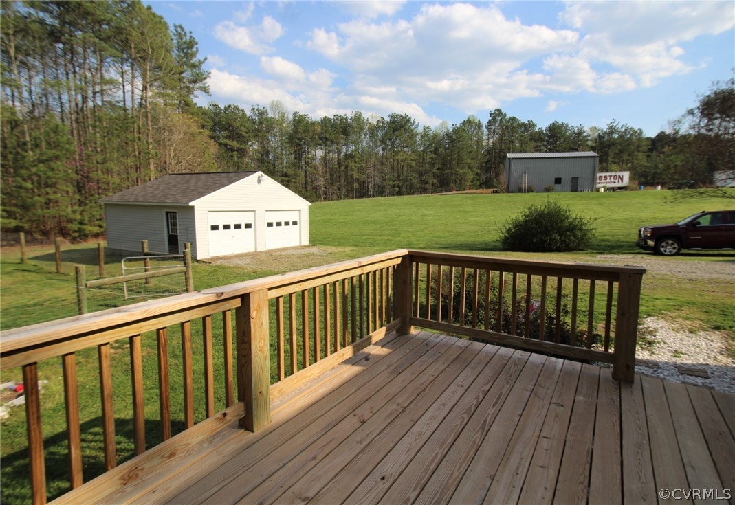 802 Scotts Bottom Road Dillwyn, VA 23936 - Photo 25 of 28 a view of a wooden deck and city view