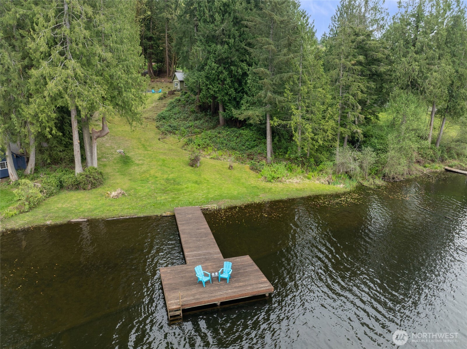 1028 South Lake Roesiger Road Snohomish, WA 98290 - Photo 19 of 38 a view of a lake with a mountain