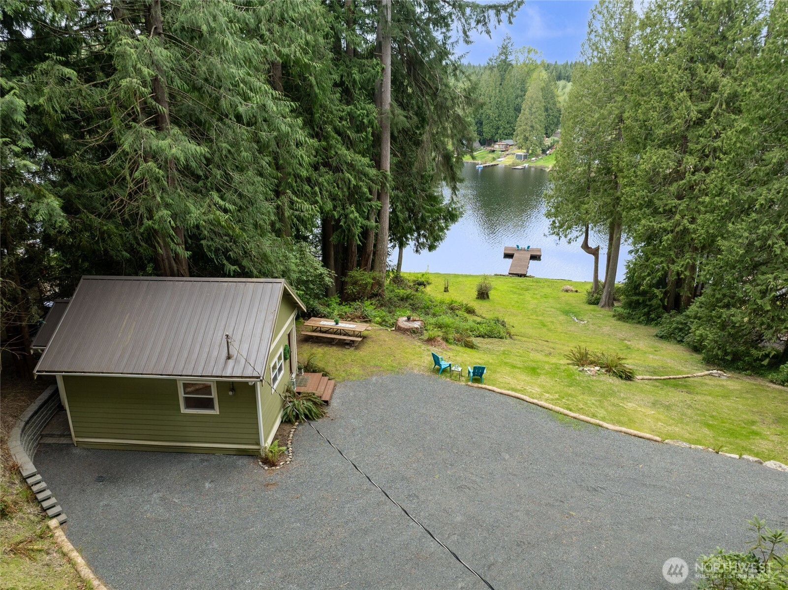 1028 South Lake Roesiger Road Snohomish, WA 98290 - Photo 25 of 38 an aerial view of a house with garden space and street view