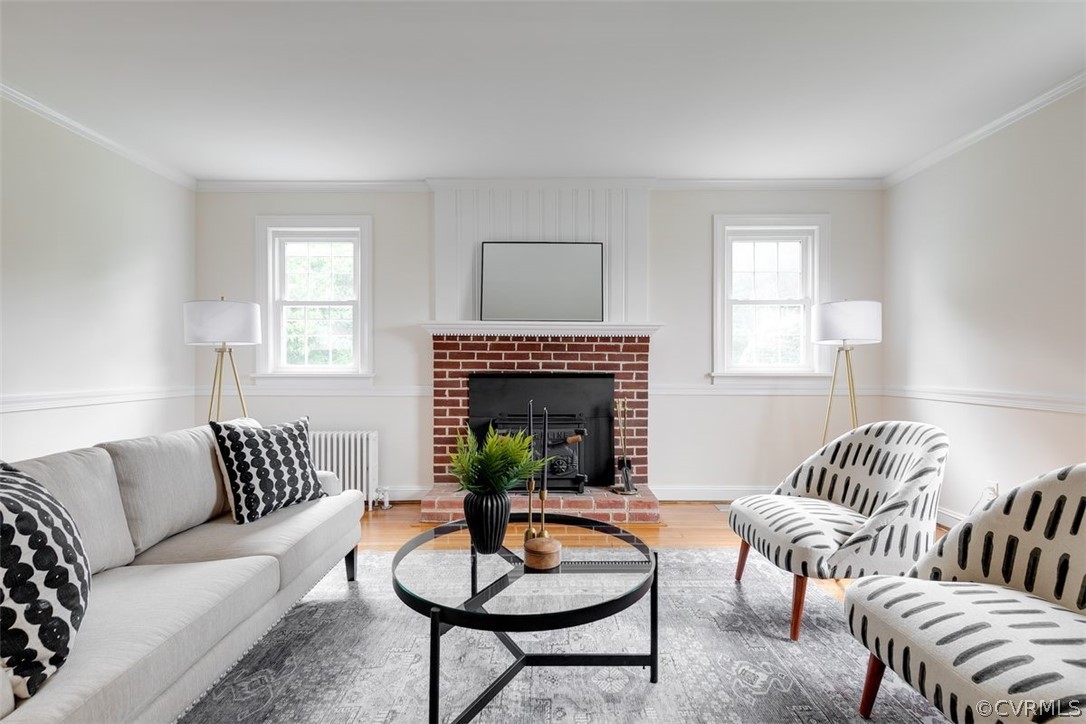 4801 Coleman Road Richmond, VA 23230 - Photo 15 of 42 Enjoy elegant crown moulding, chair rails and hardwoods in the living room .