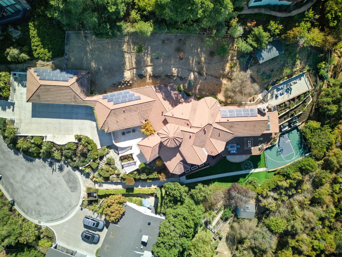 1 Lewis Ranch Road San Carlos, CA 94070 - Photo 111 of 111 an aerial view of a house with a yard and lake view