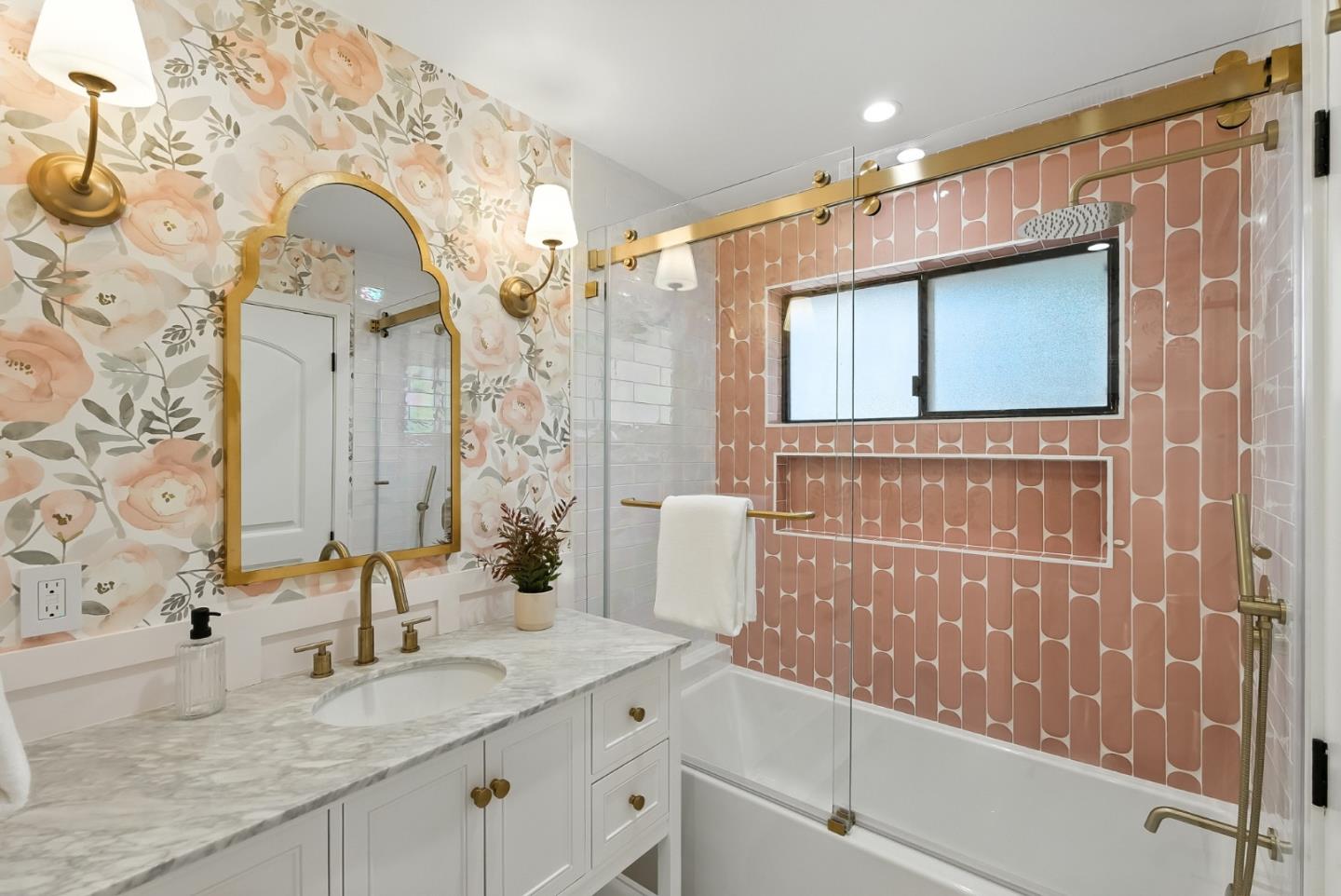 1 Lewis Ranch Road San Carlos, CA 94070 - Photo 46 of 111 a bathroom with a sink and a mirror
