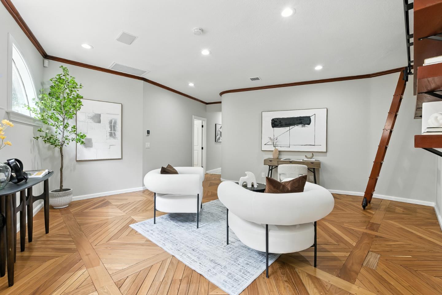 1 Lewis Ranch Road San Carlos, CA 94070 - Photo 71 of 111 a living room with furniture and a wooden floor