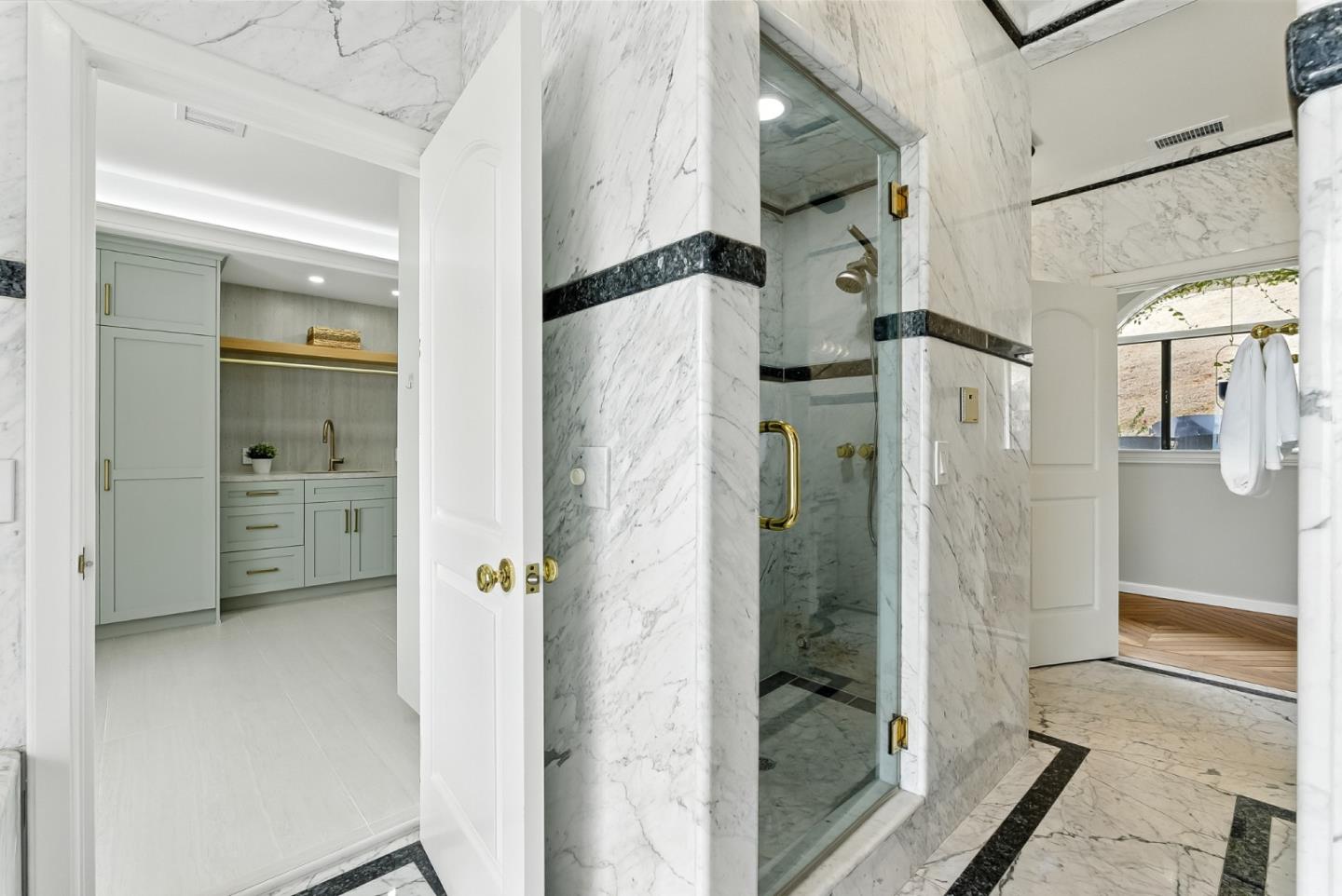 1 Lewis Ranch Road San Carlos, CA 94070 - Photo 78 of 111 a bathroom with a shower and a sink