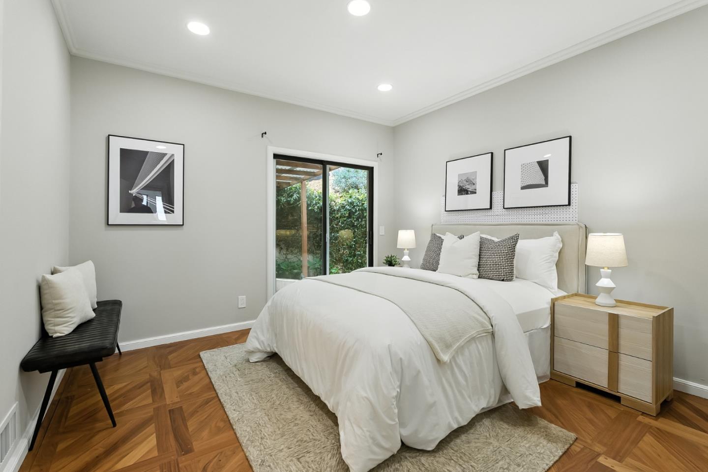 1 Lewis Ranch Road San Carlos, CA 94070 - Photo 89 of 111 a bedroom with a bed and wooden floor