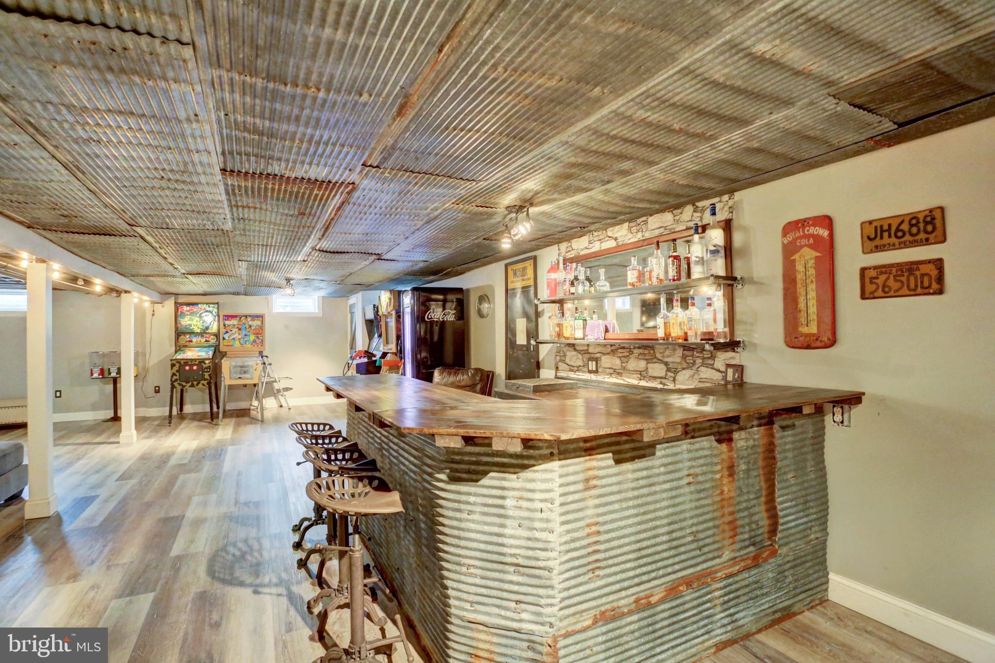 286 Hess Road Quarryville, PA 17566 - Photo 35 of 60 Lower Level Bar Area with Metal Ceiling