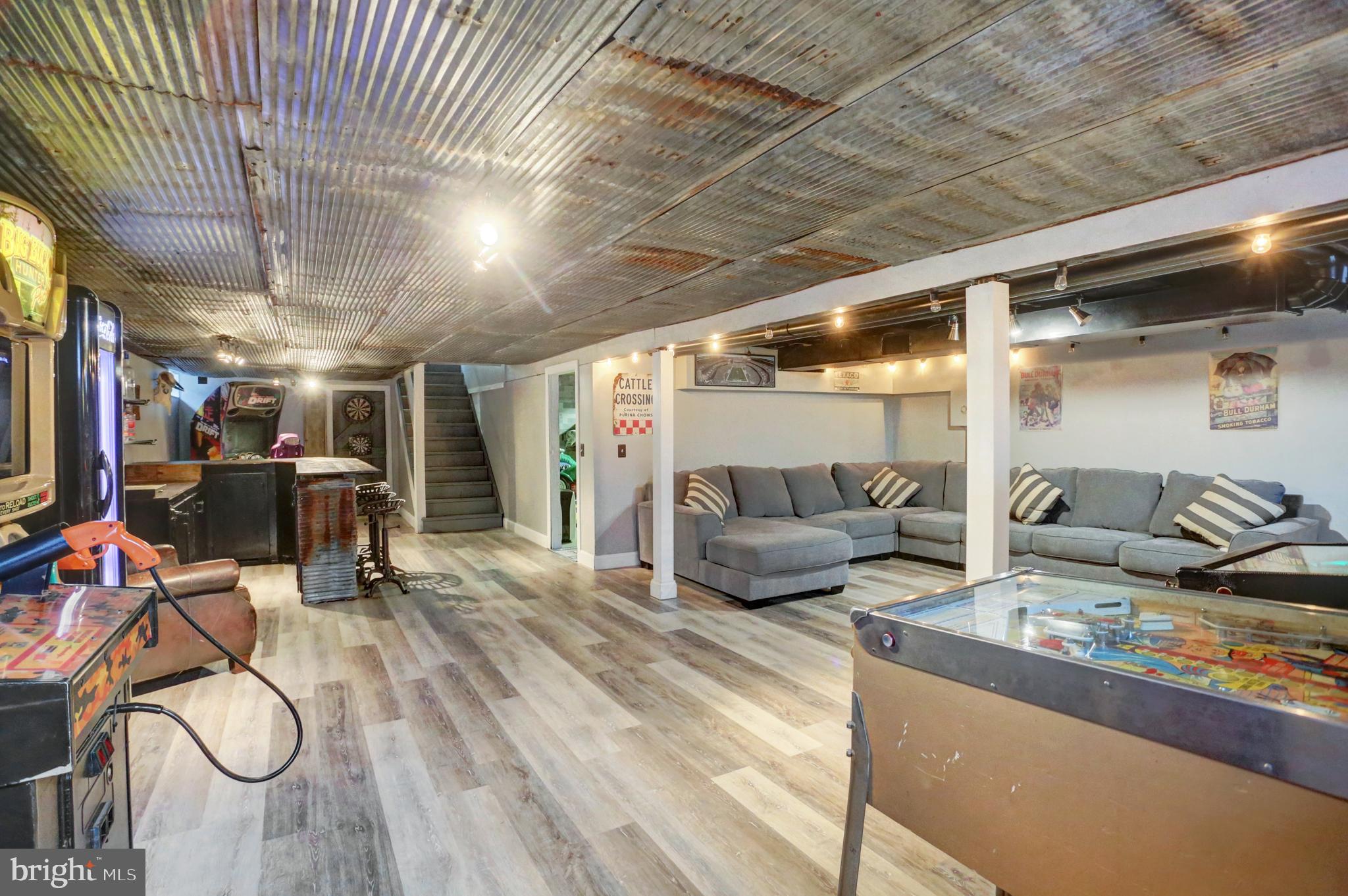 286 Hess Road Quarryville, PA 17566 - Photo 37 of 60 Finished Lower Level with Metal Ceiling