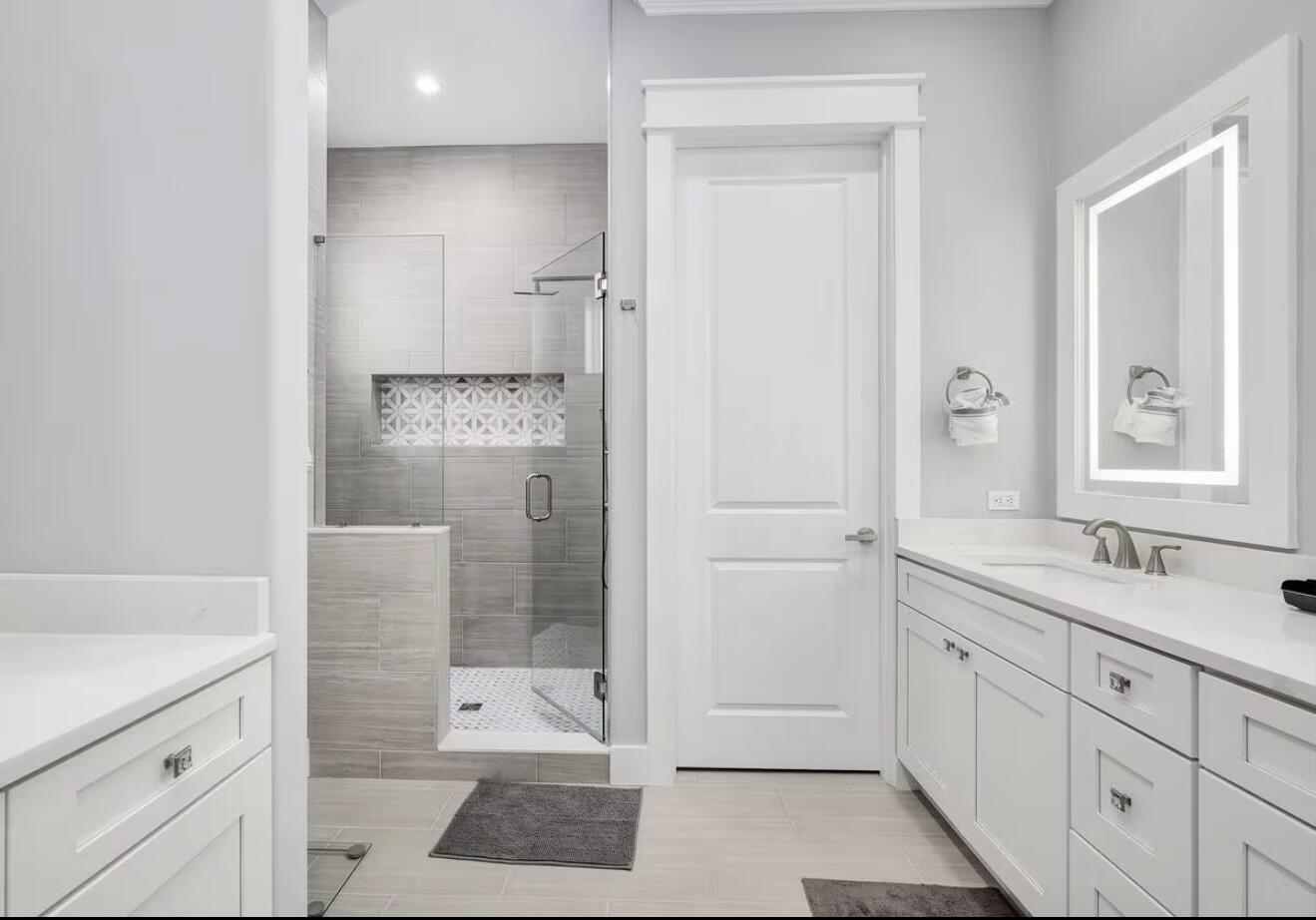 37 Grande Pointe Drive Inlet Beach, FL 32461 - Photo 18 of 58 a bathroom with a double vanity sink and mirror