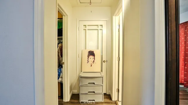 a view of a bathroom with a glass door