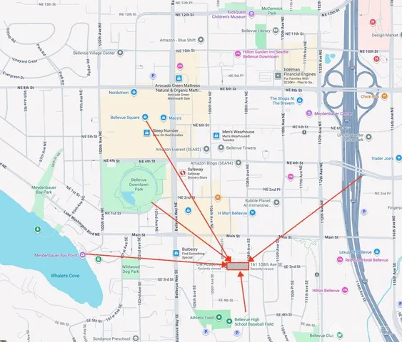 a view of entryway with a building in the background