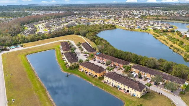 an aerial view of a city