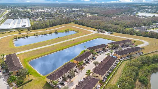 an aerial view of a city