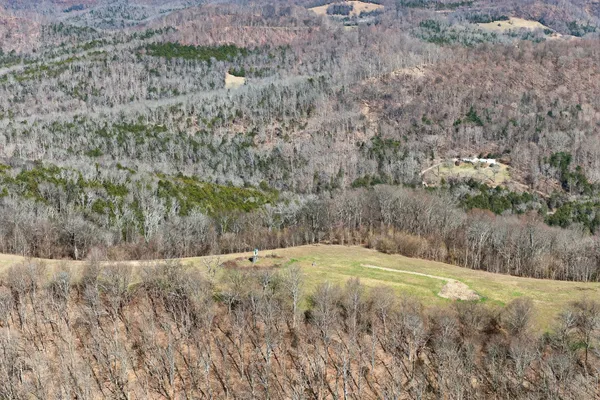 a view of a mountain with an outdoor space