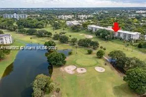 a view of a lake with a houses