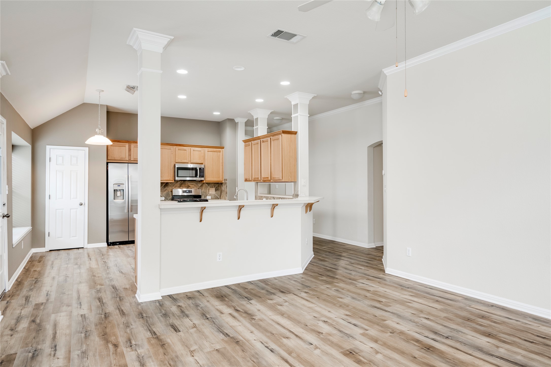 1813 Nelson Ranch Loop Cedar Park, TX 78613 - Photo 38 of 39 An open concept floorplan seamlessly connects the well-appointed kitchen with the spacious living areas.