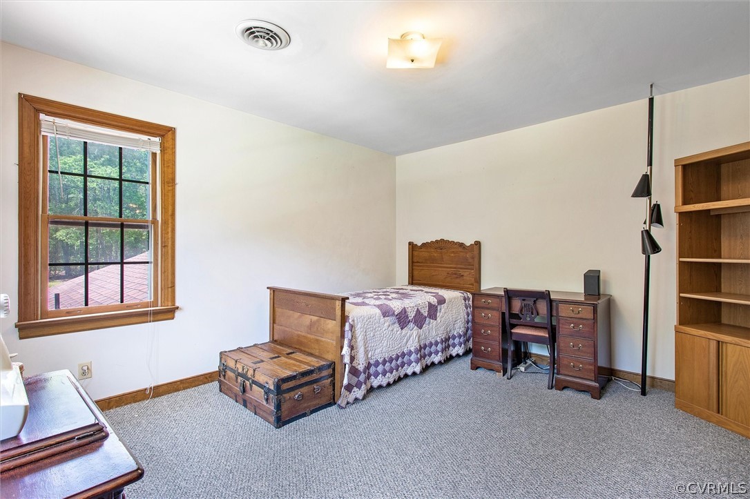 22601 Skinquarter Road Moseley, VA 23120 - Photo 28 of 50 a spacious bedroom with a bed and a book shelf