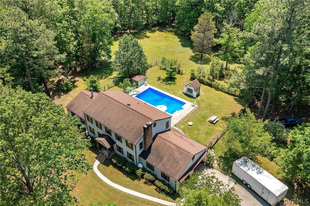 22601 Skinquarter Road Moseley, VA 23120 - Photo 50 of 50 an aerial view of a house with swimming pool and ocean view