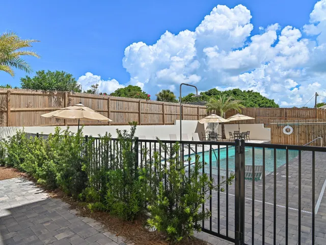 a view of a terrace with chairs