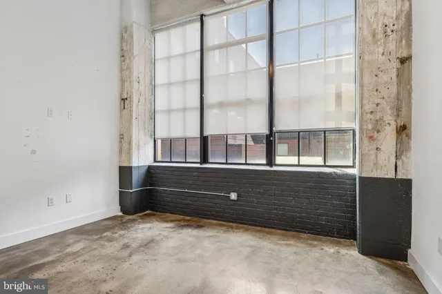 a room with a large window