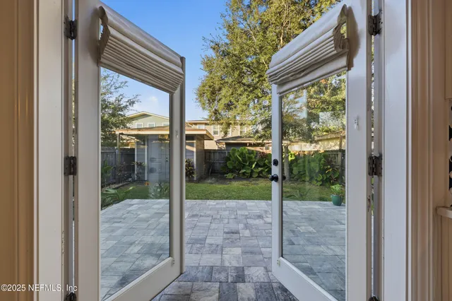 a view of a porch with a porch