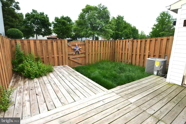 a view of a wooden deck