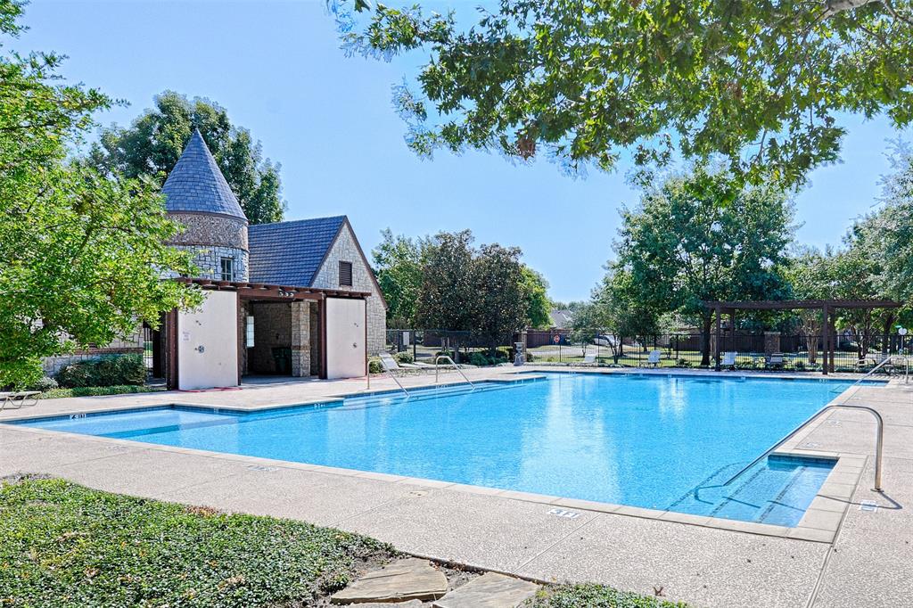 7681 Glasshouse Walk Frisco, TX 75035 - Photo 24 of 28 a view of a swimming pool with a lounge chair