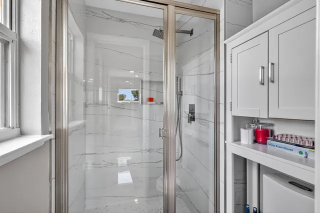 a bathroom with a shower