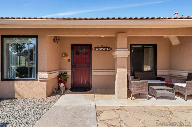 a view of a entryway with seating space