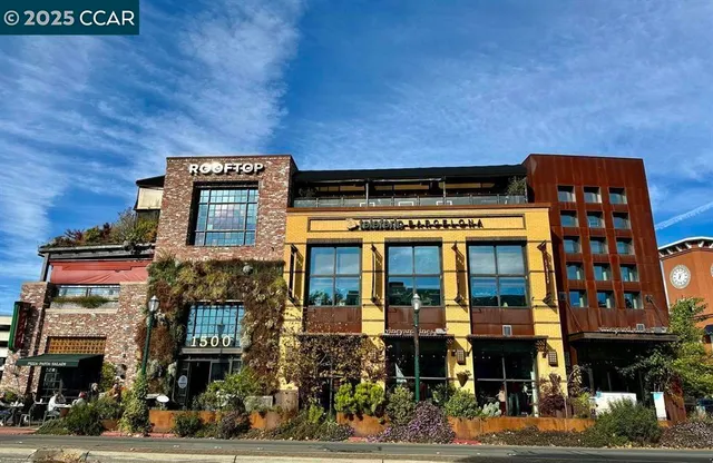 a front view of a building with street