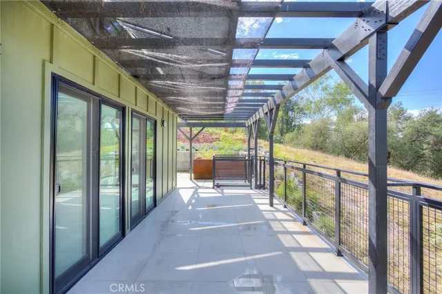 a view of porch with seating space