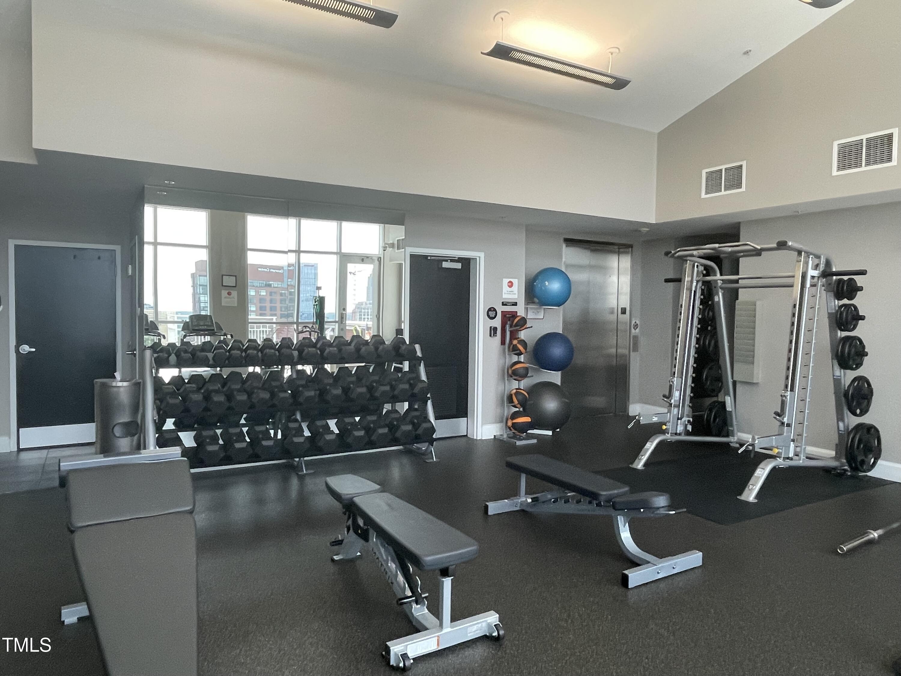 400 West North Street, Unit 604 Raleigh, NC 27603 - Photo 34 of 46 a room with gym equipment