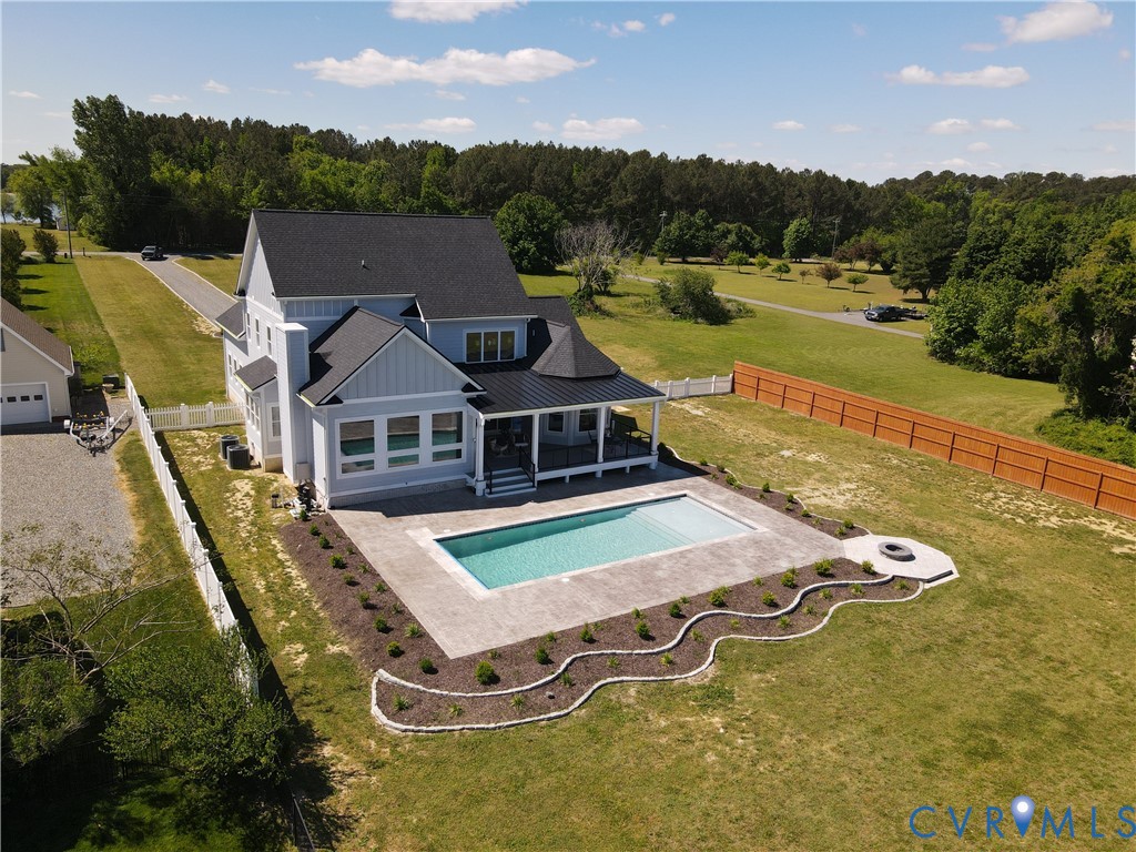 1355 Cowart Road Lottsburg, VA 22511 - Photo 6 of 65 an aerial view of a house with a garden