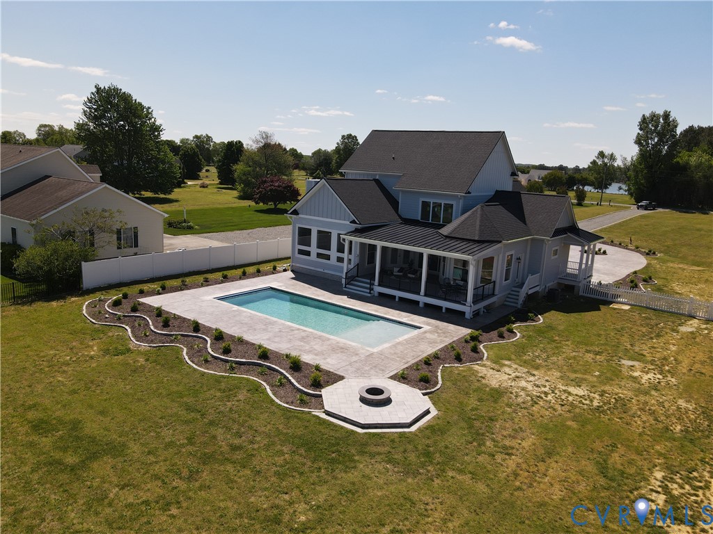 1355 Cowart Road Lottsburg, VA 22511 - Photo 64 of 65 an aerial view of a house with a big yard