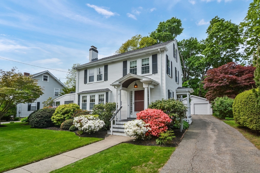 21 Stevens Road Needham, MA 02492 - Photo 2 of 26 a front view of a house with a garden