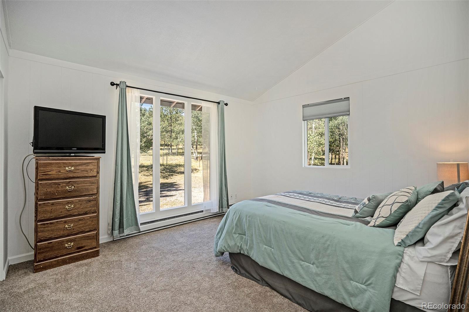 249 Burland Drive Bailey, CO 80421 - Photo 12 of 24 a bedroom with a bed and a television