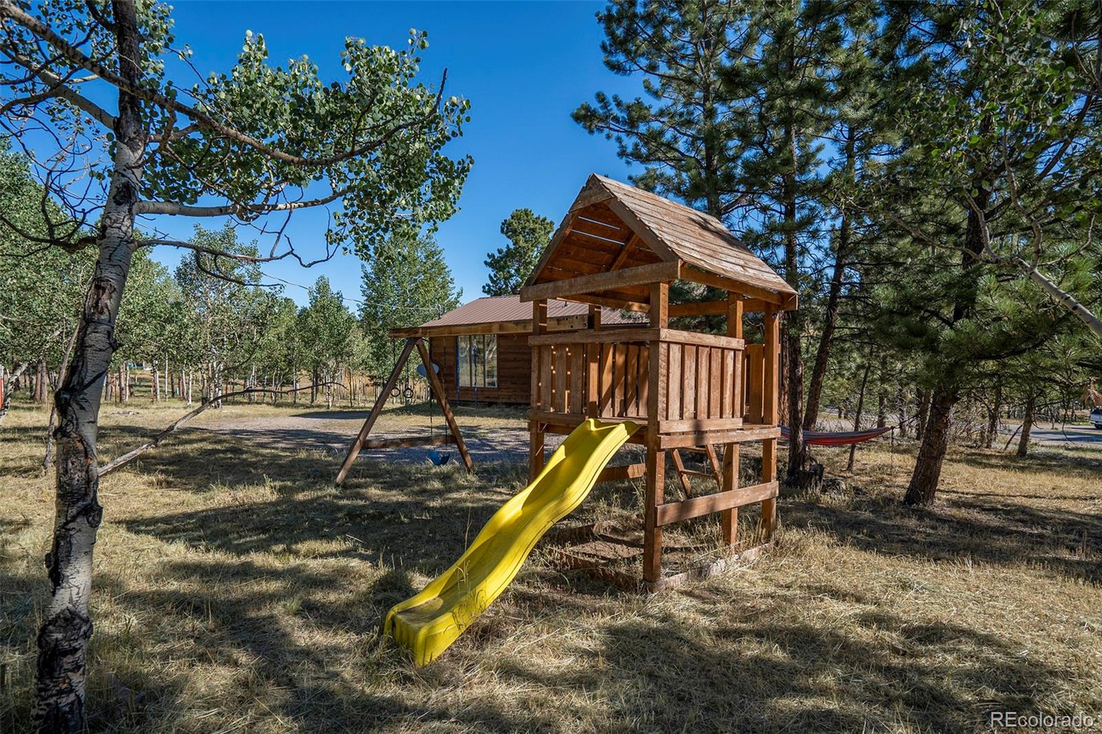 249 Burland Drive Bailey, CO 80421 - Photo 23 of 24 a front view of a house with a yard