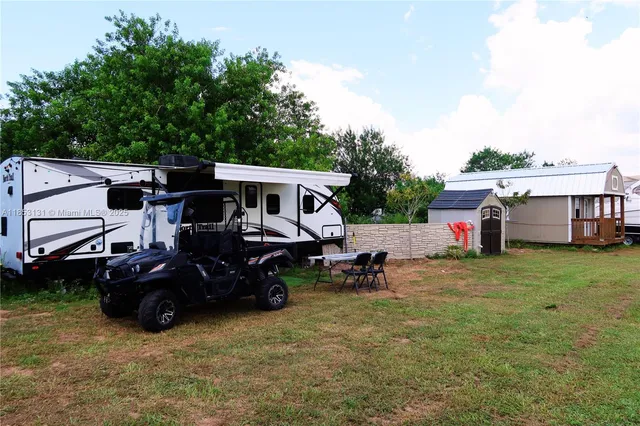a view of a lake from a yard