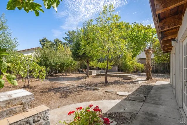 a backyard of a house with lots of green space