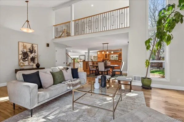 a living room with furniture