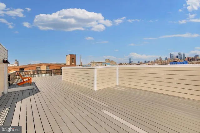 a view of a terrace with sky view