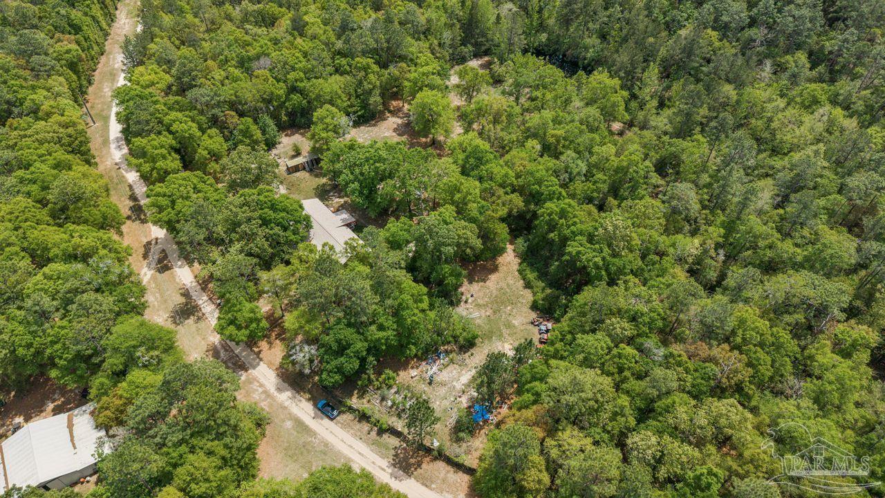 111 Cotton Creek Road McDavid, FL 32568 - Photo 31 of 37 an aerial view of residential house with outdoor space and trees all around