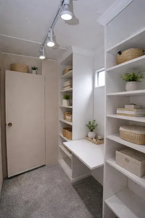 a view of game room with closet and windows