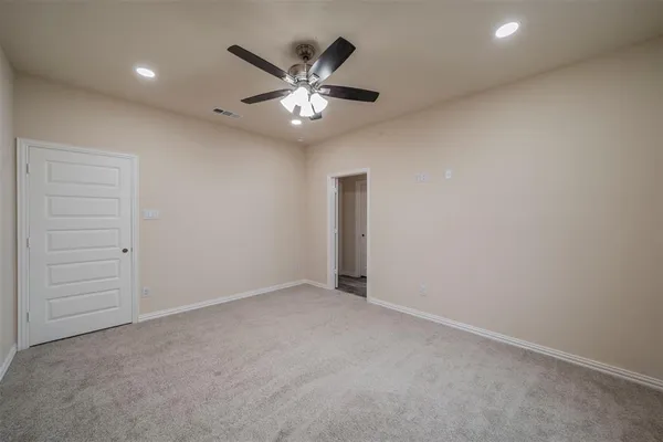 an empty room with closet