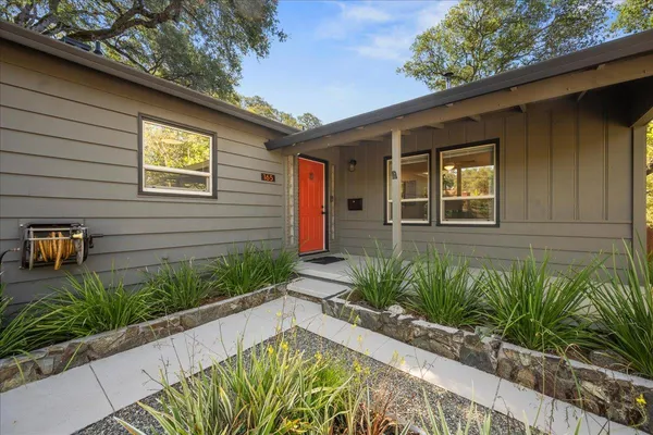 a view of a entryway door front of house