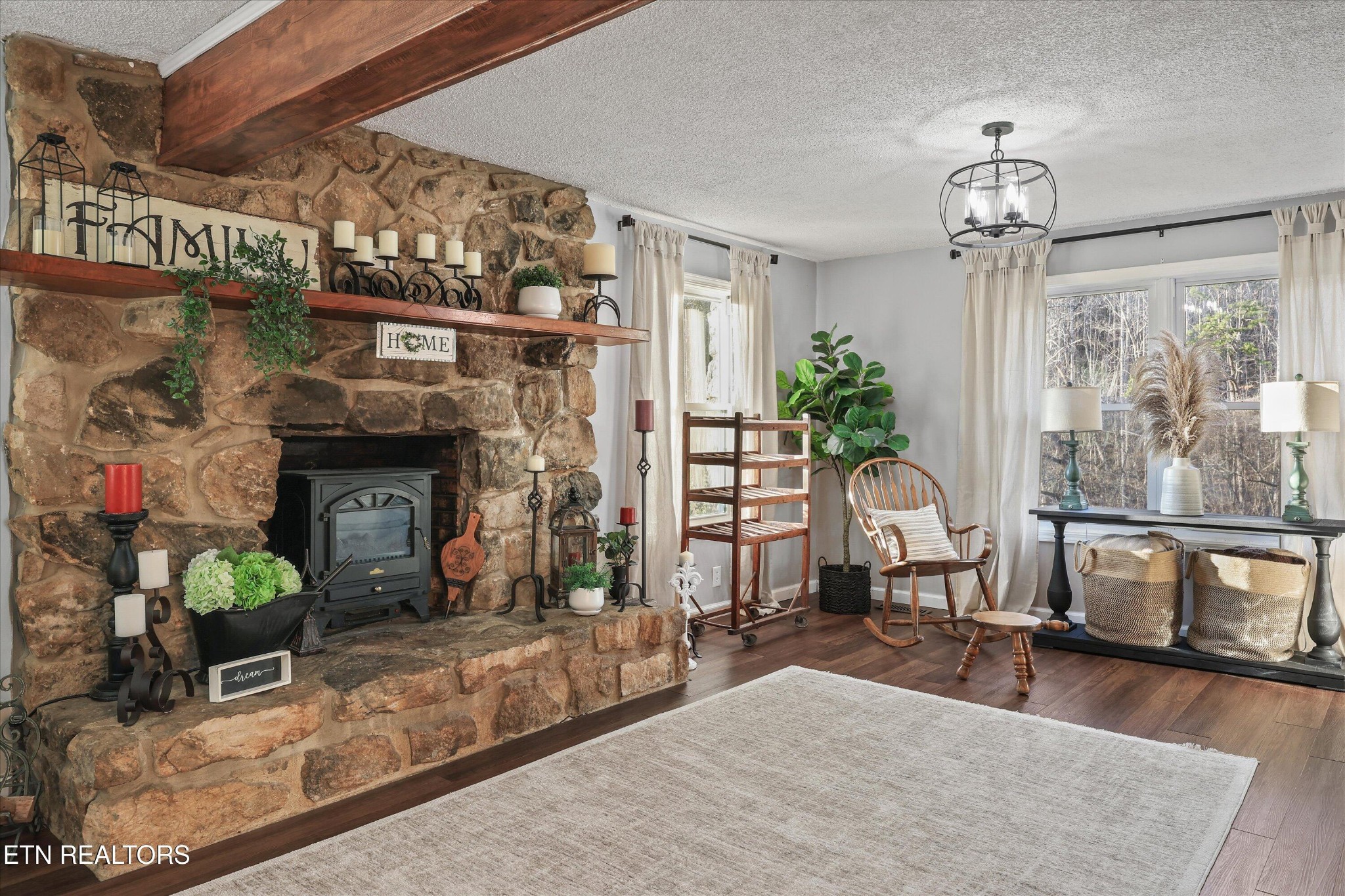 7969 Glendale Community Road Greenback, TN 37742 - Photo 15 of 56 a living room with furniture and a fireplace
