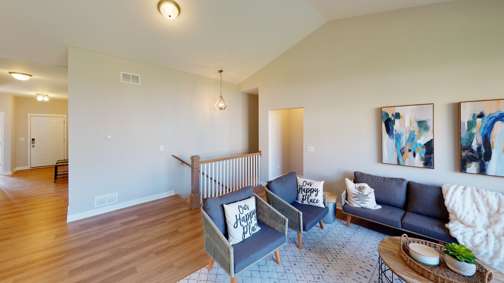 123 West Cache Isle Circle Channahon, IL 60410 - Photo 8 of 22 a living room with furniture and a wooden floor