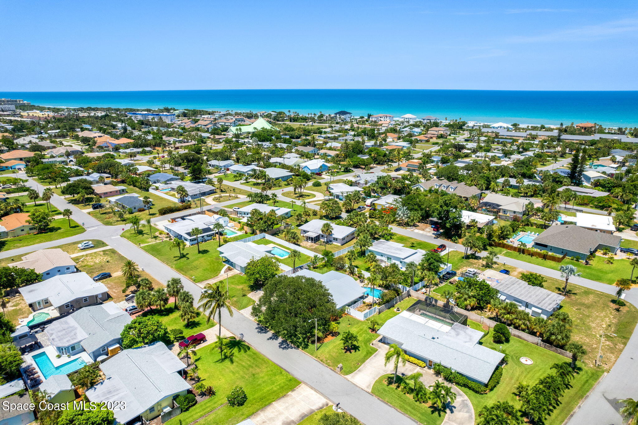 2230 Reef Avenue Indialantic, FL 32903 - Photo 29 of 31 an aerial view of residential building and ocean