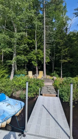 a view of a lake with houses